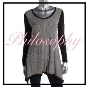 Tan & Black Shark Bite Striped long sleeve shirt